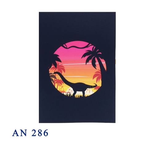 Long Neck Dinosaur Pop Up Greeting Card