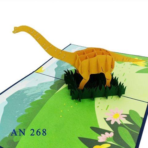 Long Neck Dinosaur Pop Up Greeting Card