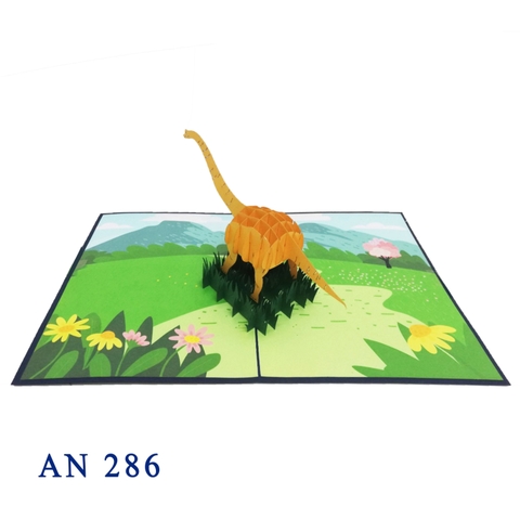 Long Neck Dinosaur Pop Up Greeting Card