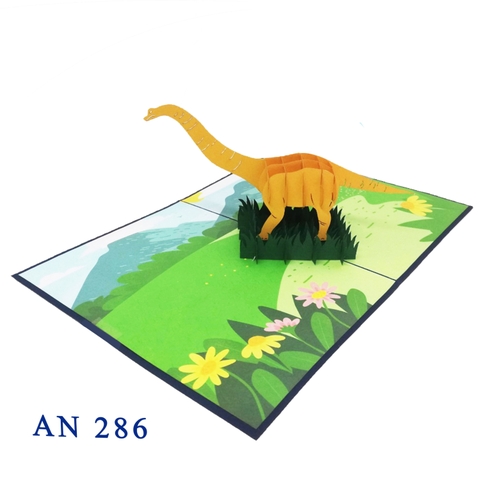 Long Neck Dinosaur Pop Up Greeting Card