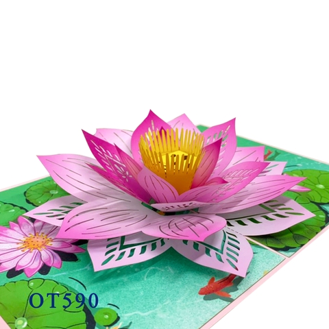 Pink Lotus Pop Up Card