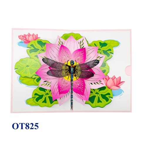 Lotus Dragonfly Pop Up Card