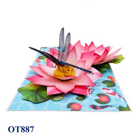 Lotus Dragonfly Pop Up Card