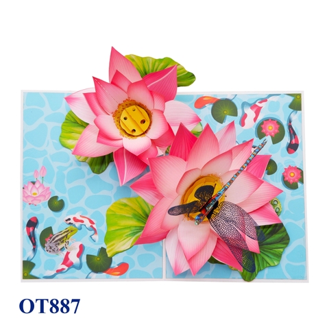 Lotus Dragonfly Pop Up Card