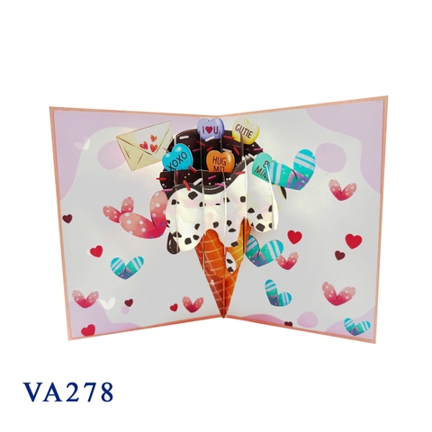 Love Heart Icecream Pop Up Card