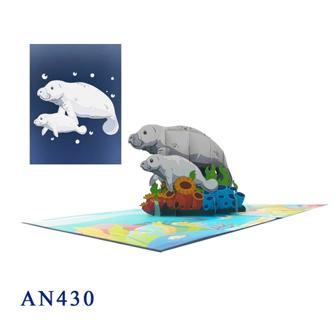 Manatee Pop Up Card