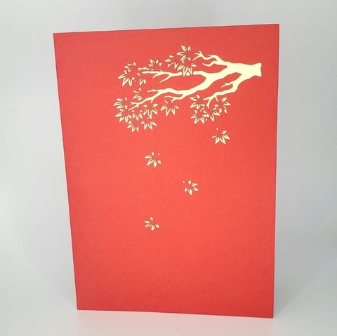 Red Maple Tree 3D Pop UP Card