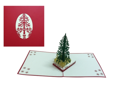 Green Christmas Tree Pop Up Card