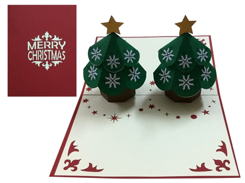 2 Noel Trees Pop Up Card