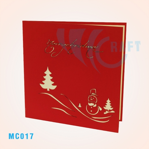 Snowman And Noel Tree Pop Up Card