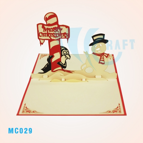 Penguin And Snowman Pop Up Card