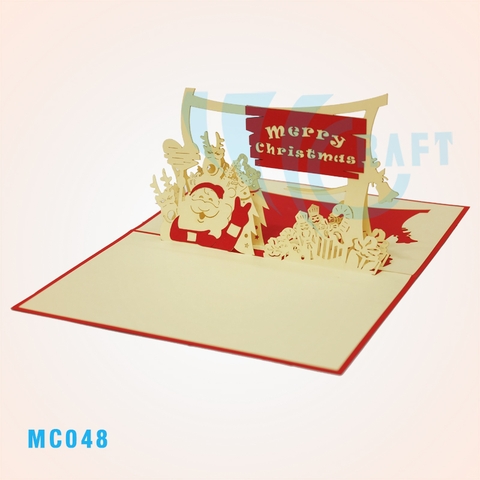 Santa And Gift Pop Up Card