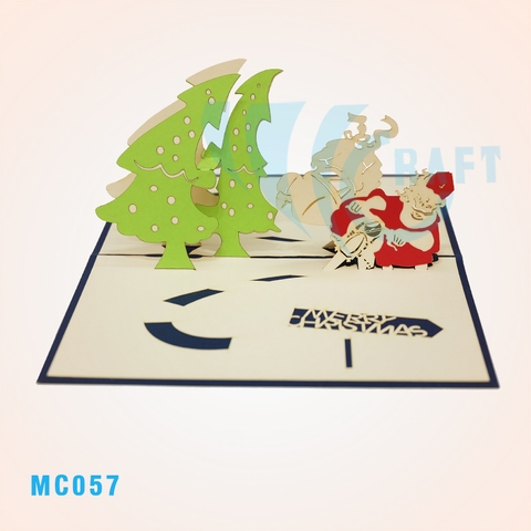 Santa Drives A Motor Pop Up Card