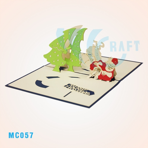 Santa Drives A Motor Pop Up Card
