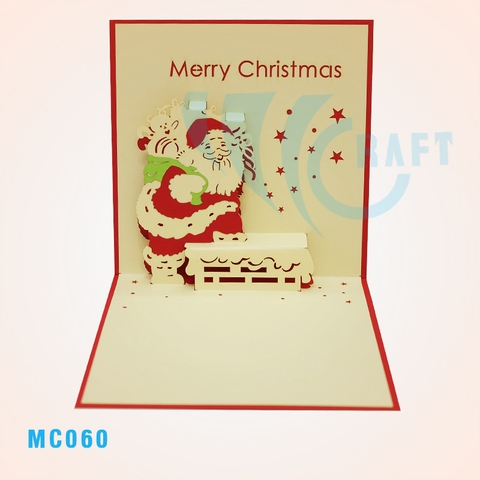 Santa Claus In The Chimney Pop Up Card