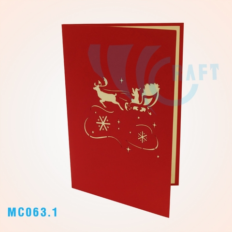 Santa And Reindeer 2 Pop Up Card