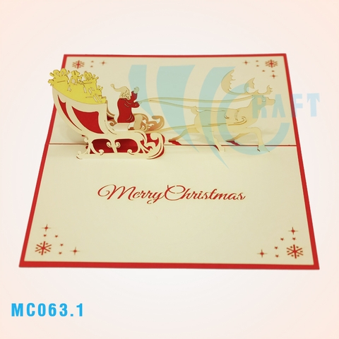 Santa And Reindeer 2 Pop Up Card
