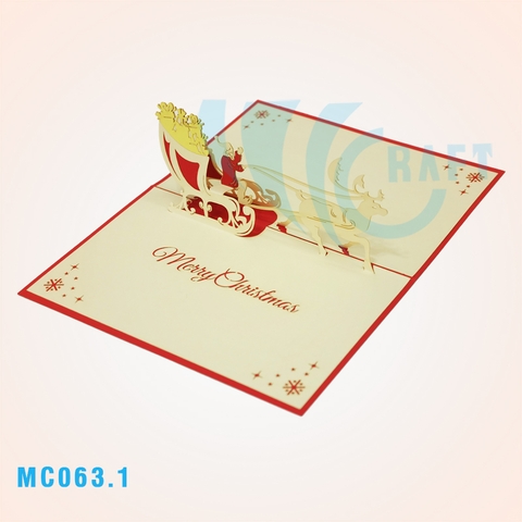 Santa And Reindeer 2 Pop Up Card
