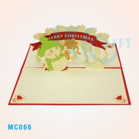 Snowman In Hat Pop Up Card