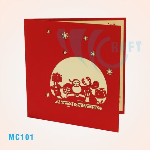 SANTA WITH PRESENTS POP UP CARD