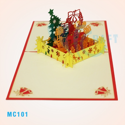 SANTA WITH PRESENTS POP UP CARD