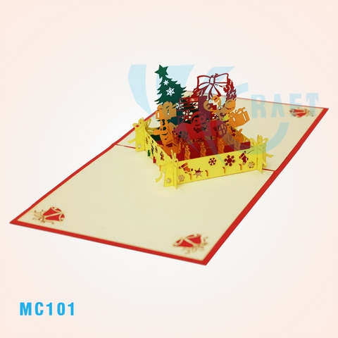 SANTA WITH PRESENTS POP UP CARD