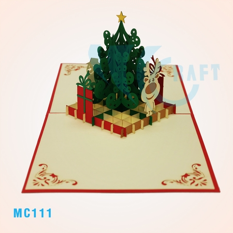 NOEL TREE, SNOWMAN & REINDEER POP UP CARD