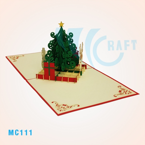 NOEL TREE, SNOWMAN & REINDEER POP UP CARD