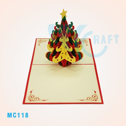 COLORFULL NOEL TREE POP UP CARD
