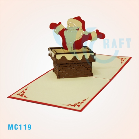 SANTA & CHIMNEY NOEL POP UP CARD