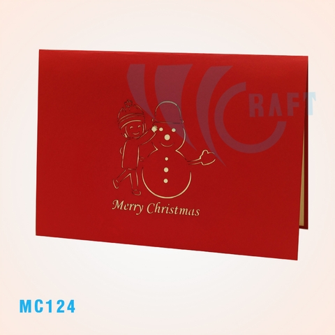 KIDS & NOEL SNOWMAN POP UP CARD