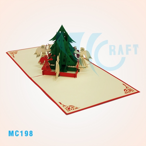 NOEL TREE & ANGELS POP UP CARD
