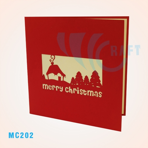 White Noel Pop Up Card