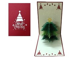 Green Noel Trees Pop Up Card 2