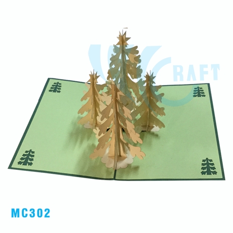 White Noel Tree Pop Up Card