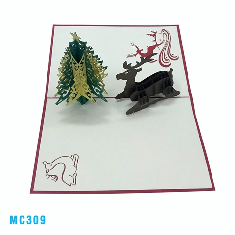 NOEL TREE & REINDEER 3D POP UP CARD