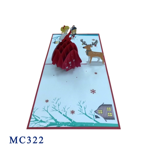 Lady In Red Pop Up Card