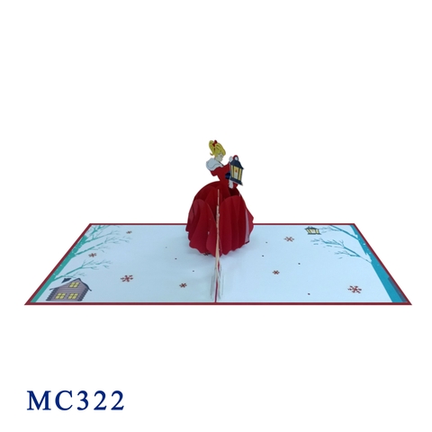 Lady In Red Pop Up Card