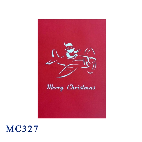 Santa On The Airplane Pop Up Christmas Card