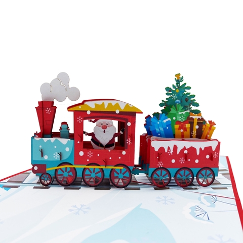Noel Train Pop Up 3D Greeting Card