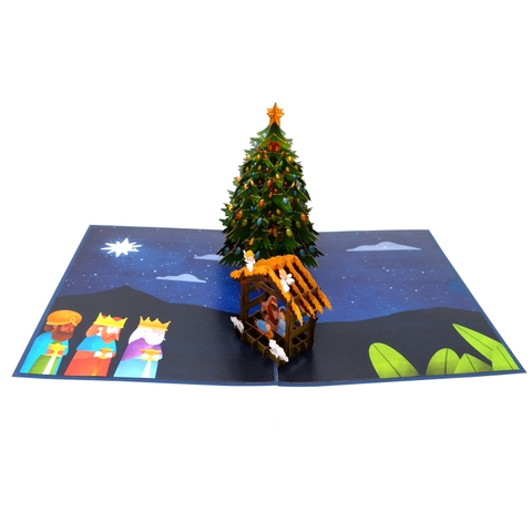 Noel Tree Nativity Pop Up Card