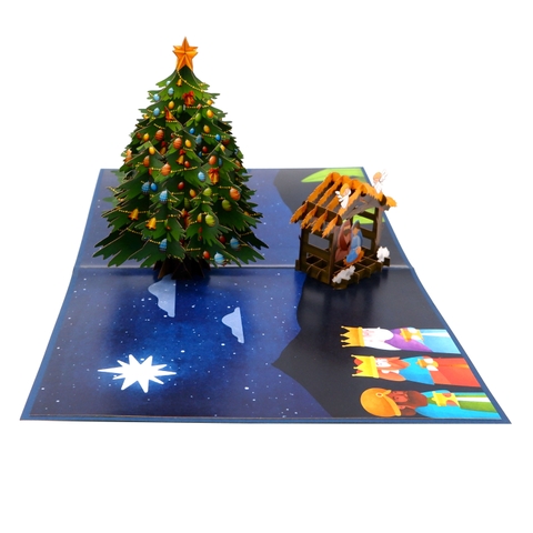 Noel Tree Nativity Pop Up Card