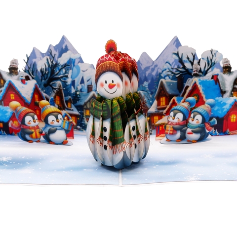 Christmas Snowman Pop Up Card