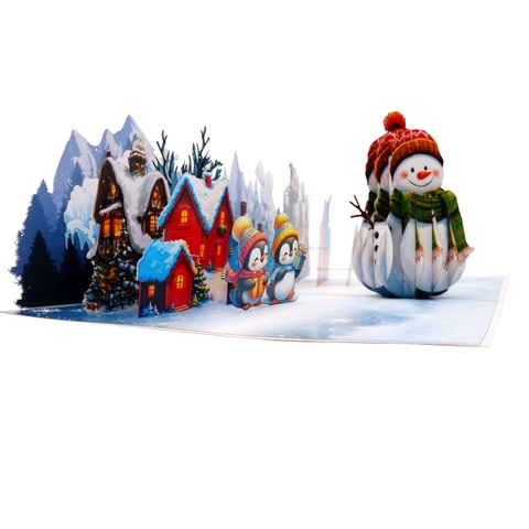 Christmas Snowman Pop Up Card