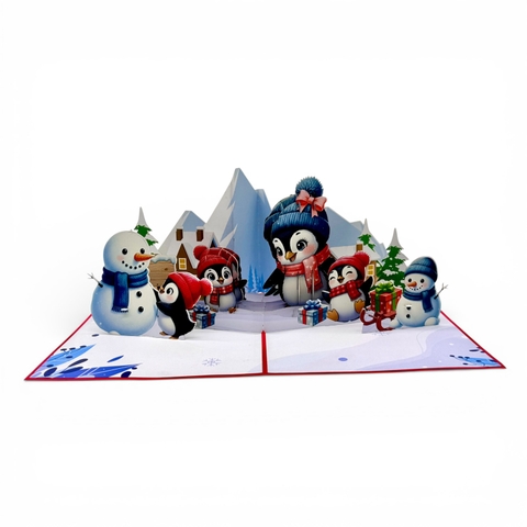 Penguin Christmas Pop-Up Card