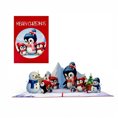 Penguin Christmas Pop-Up Card
