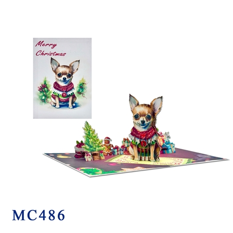 Chihuahua Christmas Pop-up Card