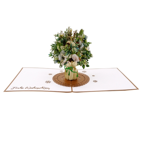 Christmas Flower Bouquet Pop-Up Card