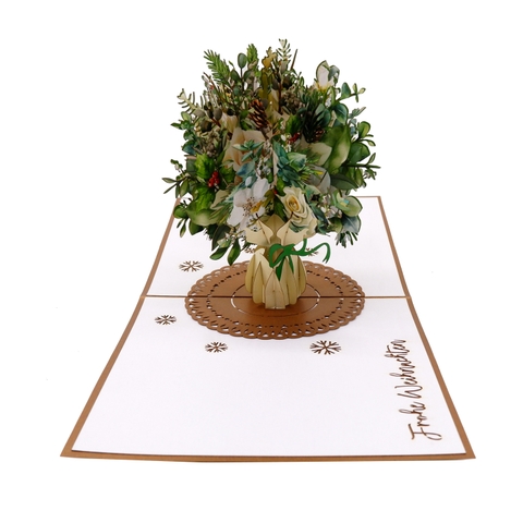 Christmas Flower Bouquet Pop-Up Card
