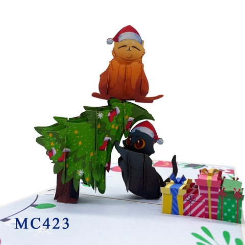 Meowy Christmas Cats Pop Up Card